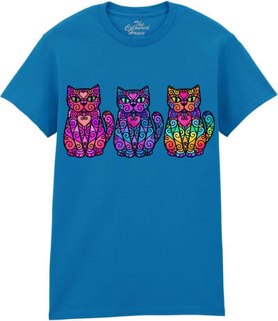 Katten Colorful 3 Cats The Coloured House T-shirt M