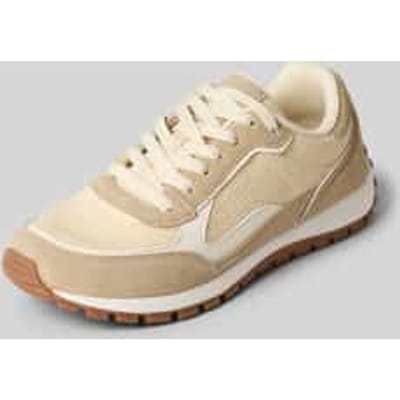 Low-top-sneakers van mix van leer en textiel