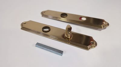 Langschild WC laag messing 63/8mm