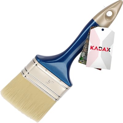 KADAX Eenvoudige kunststof kwast, platte kwast met comfortabele grip, schilderkwast, lazuurkwast, lazuurkwast met synthetische borstelharen (7,5 cm)