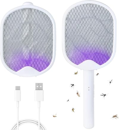2-in-1 Elektrische Vliegenmepper en Insectenverdelger – USB Oplaadbaar