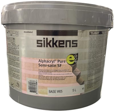 Sikkens Alphacryl Pure Semi Satin SF - Soft glanzende prachtige binnenmuur verf - Perfecte vloei en schropvast - 5 L - RAL 9001 Cremewit