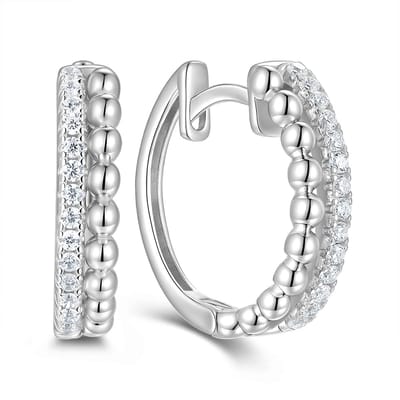 New Bling 9NB-1741 – Zilveren oorringen bolletjes en zirkonia – Zilverkleurig – 925 zilver