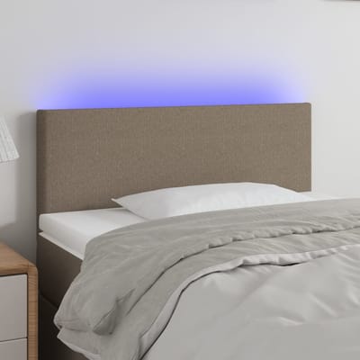 vidaXL - Hoofdbord - LED - 100x5x78/88 - cm - stof - taupe