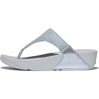FitFLop Lulu Shimmer Lux dames teenslipper - Licht blauw - Maat 38
