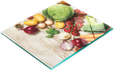 Multifunctionele decoratieve glazen snijplank voor verse groenten in de keuken, 60x52 cm