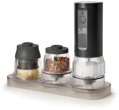 FRITEL HM 1555 Oplaadbare Kruidenmolen met Verwisselbare Pods – Elektrische Peper- en Zoutmolen USB-C – Inclusief 3 Pods – Keramisch Maalmechanisme – Zwart