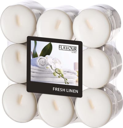 Conpax Candles Geur theelichtjes/waxinelichtjes - 18x - Fresh Linen aroma - 4,5 branduren