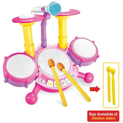 Jazz Drum Speelgoed Plastic Muziekinstrument Elektronisch Orgel Drumstel Muziek Kinder Speelgoed Met Microfoon Licht Kinderdag Cadeaus