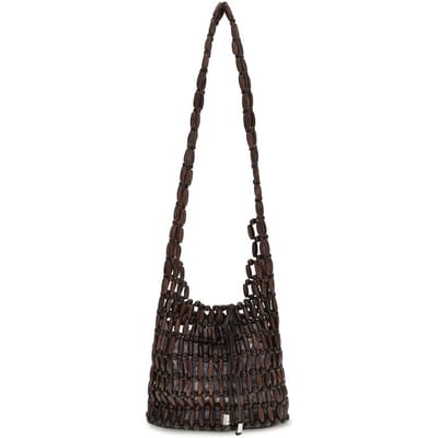 Staud Bruine Houten Schoudertas