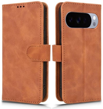 Coverup Hoesje - Geschikt voor Google Pixel 10 Pro XL Hoesje - Coverup Book Case - Bruin