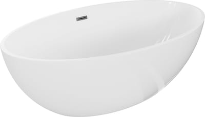 Mexen Nike vrijstaande badkuip 175 x 100 , wit, overloop gun metal - 54071751000-95