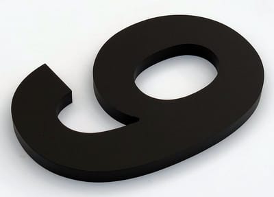 Promessa-Design - Huisnummer 9 Zwart Mat Acrylaat Groot - Hoogte 15 cm - Dikte 10 mm - onderhoudsvrij - Type Acrylaat/15/MatZwart/Arial.