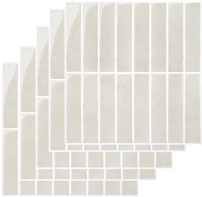 KZQ Beige Zelfklevende Keuken Tegels 10 Stuks, Waterdichte 3D Vinyl Muurtegels voor Badkamer en Keuken, Metrostijl Zelfklevend Wandpanelen 30,5x30,5 cm