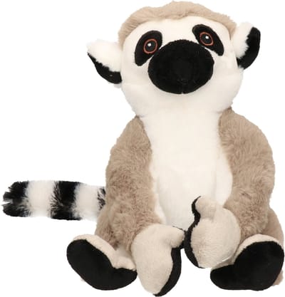 Ravensden Pluche knuffel dier Ringstaart Maki Aapje - 23 cm - Knuffelbeesten Apen - Eco Soft-serie - Leuk als cadeau