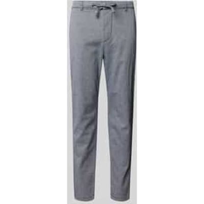 Tom Tailor - Regular tapered chino met trekkoord - Maat L - navy structure