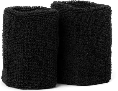 Zweetbanden Zweetbandjes Pols 2 stuks Unisex -8cm- Zwart
