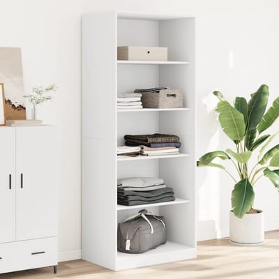 Vidaxl Kledingkast, Wit, 80X50X200 Cm, Materiaal Houtvezelplaat