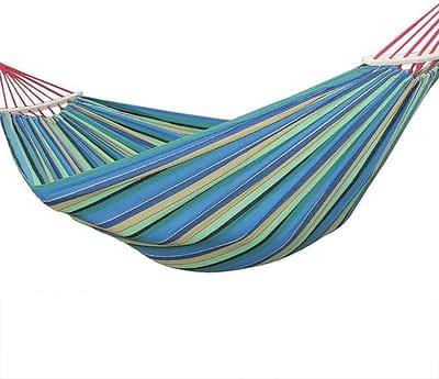 Dubbele Hangmat - Kampeerhangmat - Ontspannen Buiten - Verstevigd Touwwerk - 260 x 150 cm - Blauw
