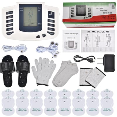 Professionele EMS Tens Spierstimulator Draagbare Elektrische Lichaamsmassager Microstroom Lage Frequentie Ontspannende Fysiotherapie gray