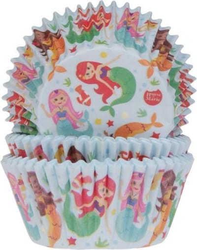 House of Marie Cupcake Vormpjes - Zeemeermin - pk/50 - Baking Cups voor Muffins en Cupcakes
