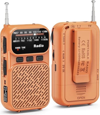 Draagbare Radio - Zakradio Muziekspeler - Onderweg Luisteren - Ingebouwde Batterij Bluetooth - Compact Formaat