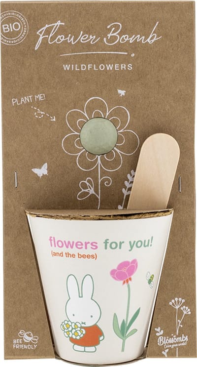 Blossombs Grow Kit Nijntje Flowers For You – 1 Zaadbommetje – Wilde Bloemenmix – Cadeau Bedankje – Voor Bijen en Vlinders
