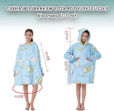 Zachte en Warme Oversized Kaptrui Deken voor Kinderen en Tieners, Perfect voor Thuis en Buiten, One Size