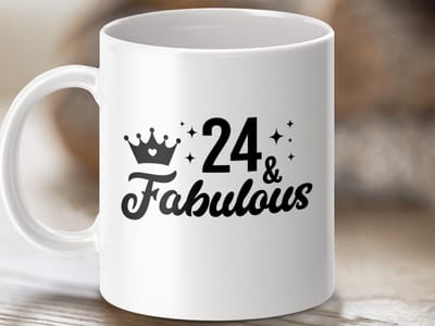 Mok 24 and Fabulous, Verjaardagscadeau, Twintigste Verjaardag, Vrouwen Mok, Leuke Mok, Feestelijke Mok, Verjaardag Mok, Cadeau voor Haar