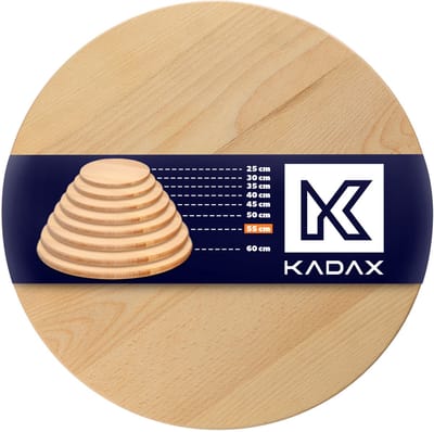 KADAX Draaibare serveerschaal, draaiplateau van natuurlijk hout, antibacteriële draaiplaat, bladvriendelijke serveerbord, snackbord voor het serveren (ø 55 cm)