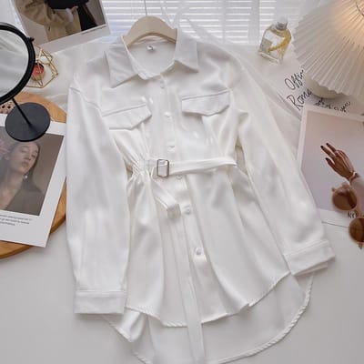 Zomer Top Vrouwelijke Vrouwen Tuniek Shirts Vrouwen Shirt Blouses Tops Lange Mouw Chic Vrouwen Blouse S wit
