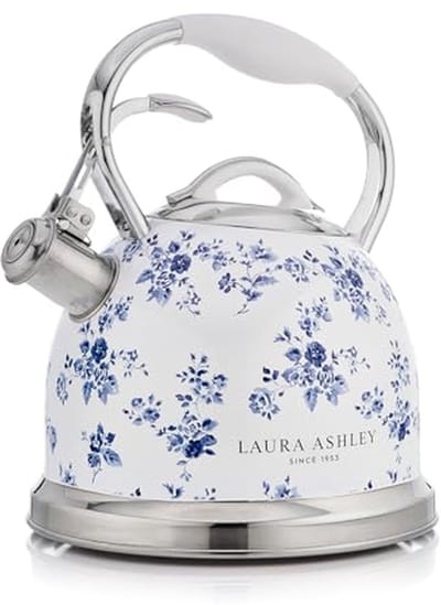 Inductie Waterkoker - Klassieke Ketel - Koffie Thee Zetten - Met Fluitje - 2.5 Liter - Bloemenprint