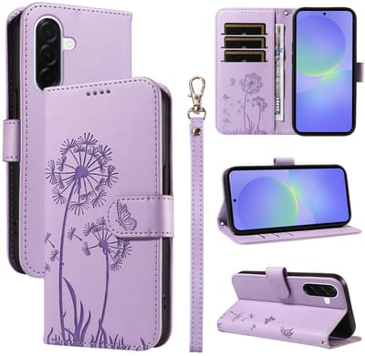 Coverup Hoesje - Geschikt voor Samsung Galaxy A37 Hoesje - Coverup Paardenbloem Book Case - Lavendel
