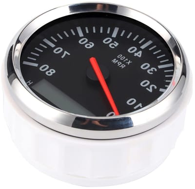 Digitale Toerenteller - Bootmeter Urenteller - Motortoerental Meten - Stappenmotor Nauwkeurigheid - 85 mm - Zwart Zilver