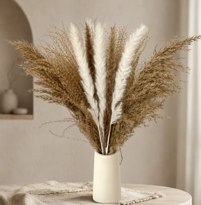 Droogbloemen boeket Mezzo – Luxe pluimboeket met pampas pluimen – Stijlvol droogboeket van 40 cm hoog / Mezzo goodies