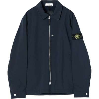 Veste zippée à manches longues de couleur unie avec logo Stone Island Homme vestes K2S15Q100003S0B22-V0020 S black