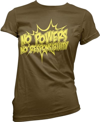 Hybris No Powers No Responsibility Girly Tee dames-T-shirt bruin