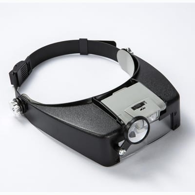 Dailygoods - Hoofdband Vergrootbril - 1.5X 3X 6.5X 8X - Met LED verlichting - Zwart - Vergrootglas - Ideaal voor reparaties en lezen - Handig voor han...