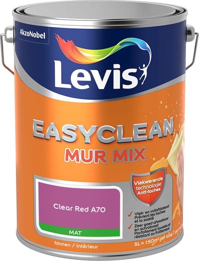 Levis - Easyclean Mur Mat Mix - Clear Red A70 - Mengverf - 5 L