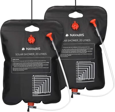 Draagbare Zonne-energie Campingdouche - 20 Liter Set van 2 - Met Doucheslang en Kraan