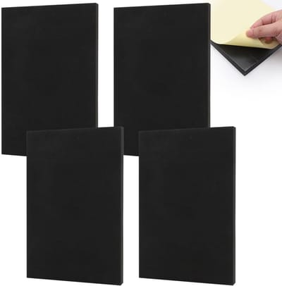 4x Zelfklevende Schuimrubber Plaat Zwart - Antislip & Isolerend Schuimmat voor Meubels en DIY