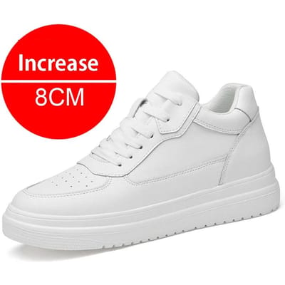 Heren Verhogende Schoenen Hoogte Verhogende Sneakers Schoenen voor Heren 10cm Sport Casual Schoenen Onzichtbare Binnen Verhogende Schoenen voor Heren 8cm 36 white