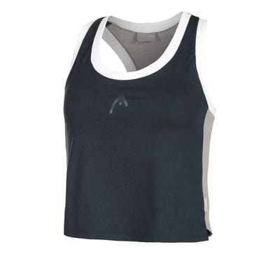 HEAD Play Crop Tanktop Dames-Donkerblauw,Wit