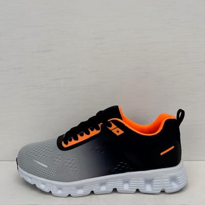 Sportieve sneakers met gave zool grijs oranje Grijs / 36
