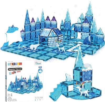 Lardic - Magnetisch Speelgoed Frozen Ice Set - Magnetic Tiles - Bouwspeelgoed - Bouwblokken - Magneten Speelgoed - Magnetische Tegels - Magna - Bouwstenen - Montessori Speelgoed - Mind Educatief Constructie Speelgoed