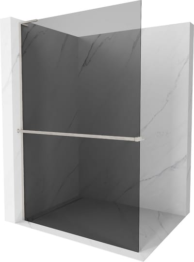 Mexen Kioto+ L douchewand met plank Walk-in 70 x 200 , grafiet, geborsteld nikkel - 800-070-123-97-40