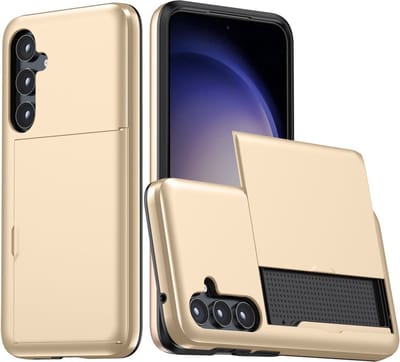 Coverup Hoesje - Geschikt voor Samsung Galaxy A55 Hoesje - Coverup Hybrid Card Slider Back Cover - Goud