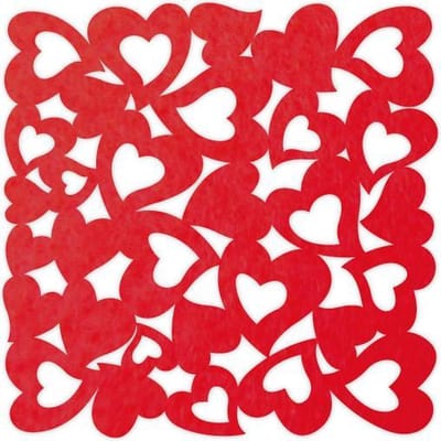 Hartjes vilt onderzetters - Rood - 6 stuks - 9,5 x 9,5 cm - Tafeldecoratie - Glas onderzetter - Valentijn - Cadeau - Woondecoratie - Tafelbescherming - Onderzetters Voor Glazen - Keukenbenodigdheden - Woonaccessoires - Tafelaccessoires