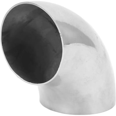 Auto Uitlaat Elleboogpijp 90 graden Doorngebogen Elleboogpijp 304 Roestvrij Staal 63mm Buitendiameter Spiegelpolijsten white