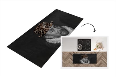Keukenloper - Loper keuken - Willem van Oranje - Panterprint - Hoed - 120x50 cm - Keukenloper vinyl
